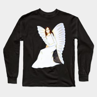 Guardian Angel, I am always here- Dark Blue Long Sleeve T-Shirt